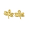 304 Stainless Steel Charms, Dragonfly Charm, Real 18K Gold Plated, 11x11x1.3mm, Hole: 1.2mm