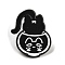 Cartoon Cat Enamel Pin, Alloy Brooch for Backpack Clothes, Black, 29x24x1.5mm