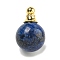 Natural Lapis Lazuli Perfume Bottle Pendants, with 304 Stainless Steel Findings, Round, 25x16mm, Hole: 2mm