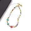 Glass Seed & Natural Howlite & Natural Cultured Freshwater Pearl Mobile Straps HJEW-JM01899-3