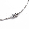 304 Stainless Steel Box Chain Anklets AJEW-G024-12P-3