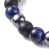 Round Stone Beads Stretch Bracelets BJEW-JB07259-02-4