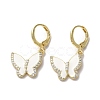 Butterfly Real 18K Gold Plated Brass Dangle Leverback Earrings EJEW-L268-035G-01-1