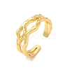 Brass Hollow Open Cuff Ring for Women RJEW-A015-06G-3