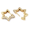 Rack Plating Star Brass Micro Pave Cubic Zirconia Hoop Earrings EJEW-Z059-15G-2