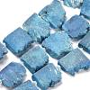 Electroplated Natural Druzy Crystal Beads Strands G-N0257-05-2