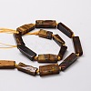 Dyed Natural Tiger Eye Rectangle Beads Strands G-E329-20-2