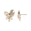 Brass Heart Stud Earring Findings KK-N232-440LG-3