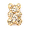 Brass Micro Pave Cubic Zirconia Slide Charms ZIRC-I068-01G-2