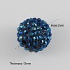 Steel Blue Chunky Resin Rhinestone Ball Beads for Chunky Kids Necklace Jewelry X-RESI-S260-14mm-S16-2
