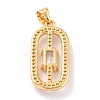 Real 18K Gold Plated Brass Micro Pave Cubic Zirconia Pendants ZIRC-L100-083G-01-3
