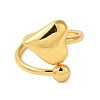 Heart Brass Finger Rings for Women RJEW-A048-17G-2