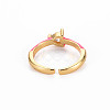 Brass Enamel Cuff Rings RJEW-T016-31A-NF-2