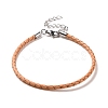 Braided Leather Cord Bracelet Making MAK-L018-05G-1