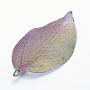 Brass Plated Natural Leaf Big Pendants X-KK-G321-K-09-2