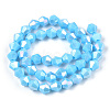 Opaque Solid Color Electroplate Glass Beads Strands EGLA-A039-P6mm-B12-3