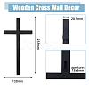 Rubber Wood Cross Wall Decoration AJEW-WH0083-31-2