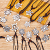 ANATTASOUL 15Pcs 15 Styles Tortoise Resin Pendant Necklaces Set with Adjustable Cotton Cords NJEW-AN0001-51A-7