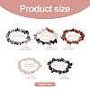 Fashewelry 5Pcs 5 Style Natural Mixed Stone Chip Beads Stretch Bracelets for Women BJEW-FW0001-03-11