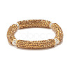 Bling Polymer Clay Rhinestone Curved Tube Beads Stretch Bracelet for Women BJEW-JB07490-5