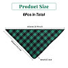 Globleland 6Pcs 6 Colors Tartan Pattern Polyester Dog Bandanas AJEW-GL0001-98-2