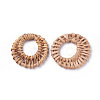 Handmade Reed Cane/Rattan Woven Linking Rings WOVE-X0001-04-2