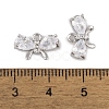 Brass Micro Pave Clear Cubic Zirconia Charms KK-L212-15P-3