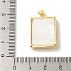 Brass Pave Natural Shell Pendants KK-Z042-27G-02-3