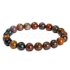 Natural Green Ocean Agate Round Stretch Bracelets for Women PW-WG91270-03-5