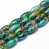 Baking Painted Glass Beads Strands DGLA-S115-22x10mm-S36-1