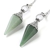 Natural Green Aventurine Hexagonal Pointed Dowsing Pendulums G-P552-05P-07-2