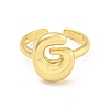 Brass Letter Open Cuff Rings for Women RJEW-G313-01G-G-2