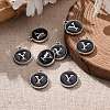 Platinum Plated Alloy Charms X-ENAM-S118-02Y-P-5