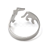 Non-Tarnish 304 Stainless Steel Cuff Rings X-RJEW-G299-01P-3