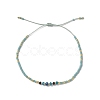 Miyuki Seed Beads and Natural Apatite Braided Bead Bracelets BJEW-C061-01-1