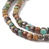 Natural HuBei Turquoise Cube Beaded Necklace for Women NJEW-JN04111-01-4
