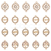 DICOSMETIC 56Pcs 4 Styles Alloy Crystal Rhinestone Connector Charms FIND-DC0003-57-1
