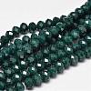 Faceted Rondelle Glass Beads Strands X-GLAA-I033-8mm-39-1