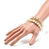 4Pcs 4 Style Gemstone & Brass Beaded Stretch Bracelets Set with Crystal Rhinestone for Women BJEW-JB07884-3