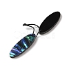 2Pcs Natural Abalone Shell/Paua Shell Pendants SHEL-A005-01G-2