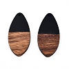 Opaque Resin & Walnut Wood Pendants RESI-N025-032-B-3