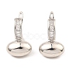 Brass with Cubic Zirconia Hoop Earrings EJEW-G362-03P-1