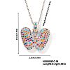 Brass Pave Colorful Cubic Zirconia Letter Pendant Box Chain Necklaces NU0575-44-1