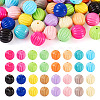 48Pcs 16 Colors Baking Paint Acrylic Beads MACR-TA0001-44-9