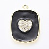 Golden Plated Brass Micro Pave Clear Cubic Zirconia Pendants KK-F807-21-G-2