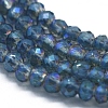 Electroplate Glass Beads Strands GLAA-F079-A-FR19-3