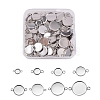 80 Pcs 8 Styles 304 Stainless Steel Cabochon Connector Settings STAS-SZ0001-41P-7