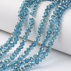 Electroplate Transparent Glass Beads Strands EGLA-A034-T8mm-S18-1