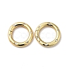 Brass Pave Clear Cubic Zirconia Spring Gate Rings KK-J301-15G-1