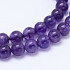 Round Natural Amethyst Bead Strands G-L446-12-1